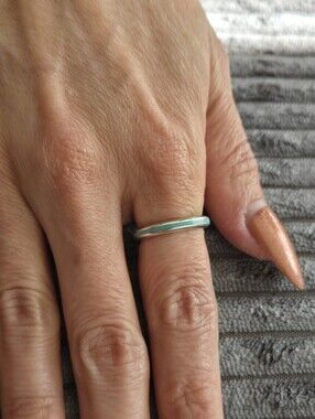 Tiffany & Co Blue Enamel / Sterling Silver Band Ring